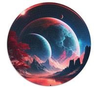 Puzzle 1000 Teile für Erwachsene,Universum,Planet,1000 Teile,runde Puzzles für Erwachsene,Entspannung und Herausforderung,farbenfrohe Kunst zur Heimdekoration,ideales Geschenk für Freunde