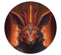 Puzzle 1000 Teile, Hase und Teufel, runde Puzzles für 1000 Teile, perfektes Weihnachtsgeschenk für Weihnachten, Halloween, Ostern, Neujahr, 1000 Teile (67,5x67,5cm)
