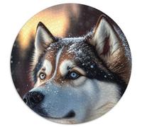 Puzzle 1000 Teile, Husky-Hund-Schnee, Puzzle für Erwachsene, Denkspiel für Teenager und Familieninteraktion, 1000 Teile (67,5x67,5cm)