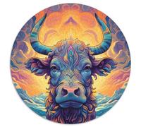 Puzzle 1000 Teile, Kuh auf dem Berg, Natur, 1000 Teile, runde Puzzles für Erwachsene, ideal für Familienspaß, Entspannung und Urlaubsgeschenke, 1000 Teile (67,5x67,5cm)