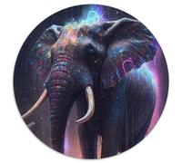Puzzle 1000 Teile, Neon-Elefant, rundes Puzzle 1000 Teile, anspruchsvolles Denkspiel für Teenager, unterhaltsames interaktives Spiel für die ganze Familie, 1000 Teile (67,5x67,5cm)