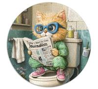 Puzzle 1000 Teile, Perserkatze geht auf die Toilette, Puzzle, anspruchsvolles DIY-Dekorationsspiel, interaktives Familienspielzeug, 1000 Teile (67,5x67,5cm)