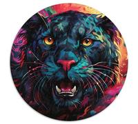 Puzzle 1000 Teile, Schwarzer Leopard, rundes Puzzle 1000 Teile, anspruchsvolles Denkspiel für Teenager, unterhaltsames interaktives Spiel für die ganze Familie, 1000 Teile (67,5x67,5cm)