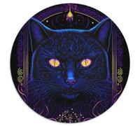 Puzzle 1000 Teile, Schwarzlichtkatze, rundes Puzzle 1000 Teile, anspruchsvolles Denkspiel für Teenager, unterhaltsames interaktives Spiel für die ganze Familie, 1000 Teile (67,5x67,5cm)