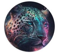 Puzzle 1000 Teile, Tier-Leoparden-Malerei, rundes 1000-teiliges Puzzle für Feiertage, Geburtstage und Familienspieleabende, 1000 Teile (67,5x67,5cm)