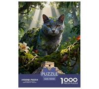 Puzzle 1000 Teiles Französische blaue Katze Für Erwachsene Und Kinder Ab 14 Jahren Herausforderndes Rätsel Interaktives Spielzeug Pädagogisches Spiel Home Dekoration 70x50cm/1000pcs