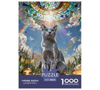 Puzzle 1000 Teiles Russische blaue Katze Für Die Ganze Familie Klassische Puzzles Interaktives Spielzeug Pädagogisches Spiel Home Dekoration 38x26cm/1000pcs