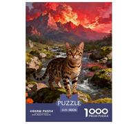Puzzle 1000 Teiles Schöne Katze Für Erwachsen Kinder Klassische Puzzles Geschenk Schwer Pädagogisches Spielzeug Pädagogisches Spiel Home Dekoration 38x26cm/1000pcs