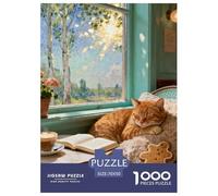 Puzzle 1000 Teiles Tiffany Katze Für Erwachsen Kinder Herausforderndes Rätsel Schwer Pädagogisches Spielzeug Pädagogisches Spiel Home Dekoration 70x50cm/1000pcs