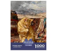 Puzzle 1000 Teiles Tiffany Katze Für Erwachsen Kinder Klassische Puzzles Geschenk Herausforderung Spielzeug Pädagogisches Spiel Home Dekoration 38x26cm/1000pcs