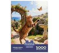 Puzzle 1000 Teiles Tiffany Katze Für Erwachsen Kinder Klassische Puzzles Geschenk Schwer Pädagogisches Spielzeug Pädagogisches Spiel Home Dekoration 70x50cm/1000pcs
