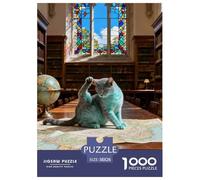 Puzzle 1000 Teiles Tiffany Katze Für Erwachsene Teens Kinder Klassische Puzzles Geschenk Schwer Pädagogisches Spielzeug Pädagogisches Spiel Home Dekoration 38x26cm/1000pcs