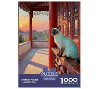 Puzzle 1000 Teiles Tiffany Katze Für Erwachsene Teens Kinder Klassische Puzzles Geschenk Schwer Pädagogisches Spielzeug Pädagogisches Spiel Home Dekoration 70x50cm/1000pcs