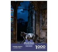 Puzzle 1000 Teiles Tiffany Katze Für Erwachsene Und Kinder Klassische Puzzles Geschenk Schwer Pädagogisches Spielzeug Pädagogisches Spiel Home Dekoration 70x50cm/1000pcs