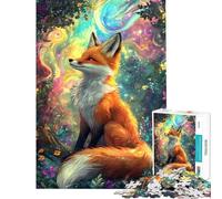 Puzzle 1000 Volpe Incantata al Chiaro di Stella Gioco avvincente per coltivare la pazienza Gioco pratico con schema di assemblaggio Ottimo regalo e giocattolo (dimensioni 75x50cm)