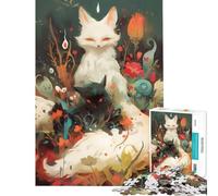 Puzzle 1000 volpi in un giardino mistico gioco educativo per sfide di gioco ottimo regalo e giocattolo per passare il tempo durante le vacanze (dimensioni 38x52cm)