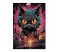 Puzzle 1000pcs(38x26cm) Per Adolescenti Black Cat Chaos Urban Fantasy Artwork Puzzle Per Adolescenti Giochi Rilassanti Ma Divertenti E Umoristici Regalo Di Compleanno, Regali, 1000pcs(38x26cm)