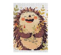 Puzzle 1000pcs(38x26cm) Per Adolescenti Happy Hedgehog with Flowers Illustration Puzzle Per Adulti Gioco Rompicapo Analisi E Logica Regali Per Amici E Familiari 1000pcs(38x26cm)