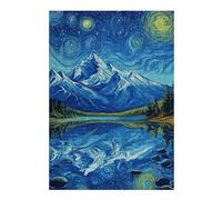 Puzzle 1000pcs(38x26cm) Per Adolescenti Starry Night Mountain Reflections -2 Puzzle Giocattolo Decorazione Da Parete Modello Di Assemblaggio Sfida Educativa 1000pcs(38x26cm)