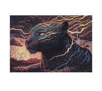 Puzzle 1000pcs(38x26cm) Per Adolescenti Thundering Leopard Nature's Power in Art Puzzle Per Adulti Giocattolo Decorazione Da Parete Un'opera D'arte Regali Per Amici E Familiari 1000pcs(38x26cm)