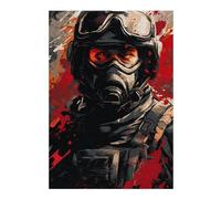 Puzzle 1000pcs(38x26cm) Per Adolescenti Warrior in Gas Mask Puzzle Per Adolescenti Giochi Rilassanti Ma Divertenti E Umoristici Regalo Di Compleanno, Regali, 1000pcs(38x26cm)