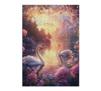 Puzzle 1000pcs(38x26cm) S Per Adolescenti Enchanted Swan Lake Sunset Puzzle Per Adulti Giocattolo Decorazione Da Parete Un'opera D'arte Sfida Educativa 1000pcs(38x26cm) S