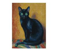 Puzzle 1000pcs(52x38cm) Per Adolescenti Black Cat Oil Painting Puzzle Divertenti Per Adolescenti, Giochi Che Migliorano La Memoria, Regali Per Amici E Familiari 1000pcs(52x38cm)