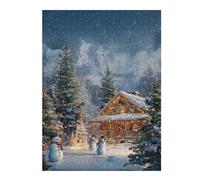 Puzzle 1000pcs(52x38cm) Per Adolescenti Christmas Cabin in Snowy Mountains-1 Puzzle Giocattolo Decorazione Da Parete Modello Di Assemblaggio Sfida Educativa 1000pcs(52x38cm)