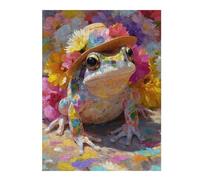 Puzzle 1000pcs(52x38cm) Per Adolescenti Colorful Frog with Hat Puzzle Per Adulti Gioco Pratico Taglio Di Precisione Ideale Come Regalo Per Tutta La Famiglia 1000pcs(52x38cm)