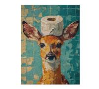Puzzle 1000pcs(52x38cm) Per Adolescenti Deer with Toilet Paper on Head Puzzle Divertenti Per Adolescenti, Giochi Che Migliorano La Memoria, Regali Per Amici E Familiari 1000pcs(52x38cm)
