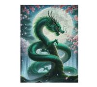Puzzle 1000pcs(52x38cm) Per Adolescenti Emerald Dragon Moonlight Puzzle Per Adulti Gioco Pratico Di Assemblaggio Del Modello Ottimo Regalo Per I Giocatori 1000pcs(52x38cm)