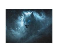 Puzzle 1000pcs(52x38cm) Per Adolescenti Ethereal Wolf in Blue Nebula Puzzle Per Adulti Giocattolo Decorazione Da Parete Un'opera D'arte Regali Per Amici E Familiari 1000pcs(52x38cm)