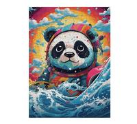 Puzzle 1000pcs(52x38cm) Per Adolescenti Panda Astronaut Surfing Rainbow Wave Puzzle Per Adolescenti Giochi Rilassanti Ma Divertenti E Umoristici Difficili E Stimolanti 1000pcs(52x38cm)