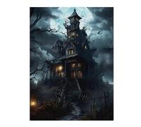 Puzzle 1000pcs(52x38cm) Per Adolescenti Spooky Haunted House Scene Puzzle Per Adulti Giochi Rilassanti Sfida Difficile Regalo Di Compleanno, Regali, 1000pcs(52x38cm)