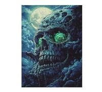 Puzzle 1000pcs(52x38cm) Per Adolescenti Spooky Skull with Glowing Eye Puzzle Per Adulti Giocattolo Decorazione Da Parete Decorazione Per La Casa Regali Unici Per Compleanno E Natale 1000pcs(52x38cm)