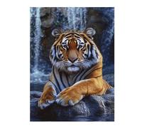 Puzzle 1000pcs(52x38cm) Per Adolescenti Tiger Waterfall Habitat Puzzle Per Adulti Gioco Pratico Decorazione Perfetta Aiuta Ad Allenare Il Cervello 1000pcs(52x38cm)