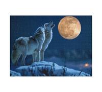 Puzzle 1000pcs(52x38cm) Per Adolescenti Winter Wolves Howling at Moon Puzzle Per Adolescenti Giochi Rilassanti Decorazione Perfetta Riduzione Dello Stress Regali 1000pcs(52x38cm)