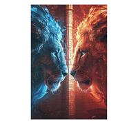Puzzle 1000pcs(75x50cm) Per Adolescenti Blue Vs Red Lions Epic Battle Puzzle Per Adulti Gioco Rompicapo Migliora La Memoria È Ideale Come Regalo 1000pcs(75x50cm)