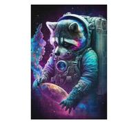 Puzzle 1000pcs(75x50cm) Per Adolescenti Cosmic Raccoon Astronaut Puzzle Per Adulti Gioco Rompicapo Migliora La Memoria È Ideale Come Regalo 1000pcs(75x50cm)