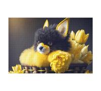 Puzzle 1000pcs(75x50cm) Per Adolescenti Fluffy Yellow Fox Basket Puzzle Per Adolescenti Giochi Rilassanti Decorazione Perfetta Riduzione Dello Stress Regali 1000pcs(75x50cm)