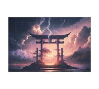 Puzzle 1000pcs(75x50cm) Per Adolescenti Japanese Torii Gate Lightning Storm Puzzle Per Adolescenti Giochi Rilassanti Decorazione Perfetta Riduzione Dello Stress Regali 1000pcs(75x50cm)