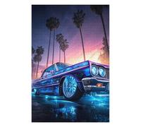 Puzzle 1000pcs(75x50cm) Per Adolescenti Neon Classic Car Sunset Scene Puzzle Giocattolo Decorazione Da Parete Modello Di Assemblaggio Sfida Educativa 1000pcs(75x50cm)