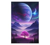 Puzzle 1000pcs(75x50cm) Per Adolescenti Planetary Landscape with Pink Tree Puzzle Per Adulti Gioco Rompicapo Analisi E Logica Regali Per Amici E Familiari 1000pcs(75x50cm)