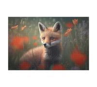 Puzzle 1000pcs(75x50cm) Per Adolescenti Red Fox Cubs in Meadows Puzzle Per Adolescenti Giochi Rilassanti Decorazione Perfetta Riduzione Dello Stress Regali 1000pcs(75x50cm)