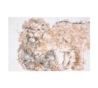 Puzzle 1000pcs(75x50cm) Per Adolescenti Romantic Lion Watercolor Puzzle Per Adolescenti Giochi Rilassanti Decorazione Perfetta Riduzione Dello Stress Regali 1000pcs(75x50cm)
