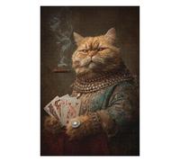 Puzzle 1000pcs(75x50cm) Per Adolescenti Royal Cat with Cigar Puzzle Per Adulti Gioco Pratico Taglio Di Precisione Ideale Come Regalo Per Tutta La Famiglia 1000pcs(75x50cm)