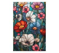 Puzzle 1000pcs(75x50cm) Per Adolescenti Stained Glass Floral Panel-1 Puzzle Per Adulti Giocattolo Decorazione Da Parete Un'opera D'arte Sfida Educativa 1000pcs(75x50cm)