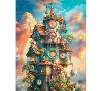 Puzzle 120 Pezzi Adulti Mondo dell'orologio nuvola, Fai da Te puzzle difficili adulti 120 pezzi 25x20cm, Intrattenimento Creativo, Divertimento, Gioco di Abilità per Tutta la Famiglia