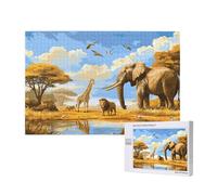 Puzzle 120 Pezzi Africa Puzzle Animale Grandi Dimensioni per Adulti Con Scatola di Imballaggio e Immagini di Riferimento, Giochi Rilassamento e Intelligence, Come Regalo per Amici e Amanti M-512