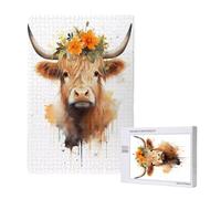 Puzzle 120 Pezzi Animale Puzzle Bovini Delle Highlands Grandi Dimensioni per Adulti Scatola di Imballaggio e Immagini di Riferimento,Giochi Rilassamento e Intelligence,Come Regalo per Amici M-1468